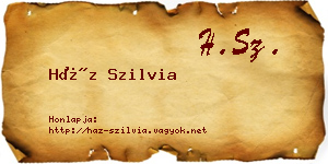 Ház Szilvia névjegykártya