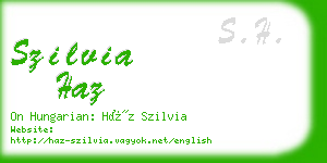 szilvia haz business card